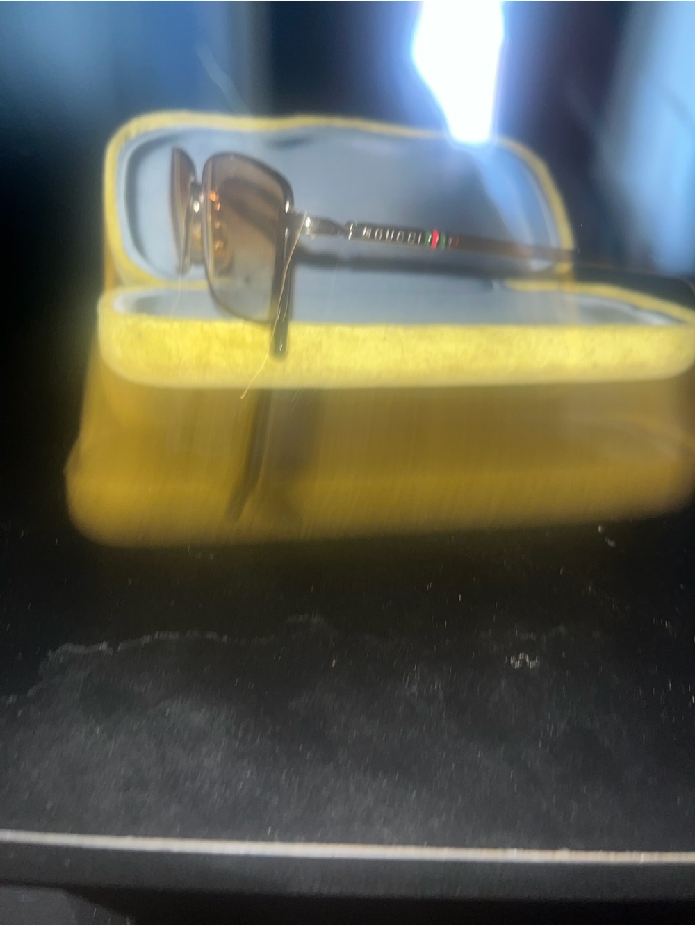 Gucci Brown Tinted Sunglasses with Logo-Detail Arms